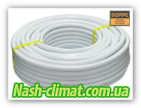 Труба гофра 20gfp Dispipe из нержавеющей стали, неотожженная, в белой оболочке.